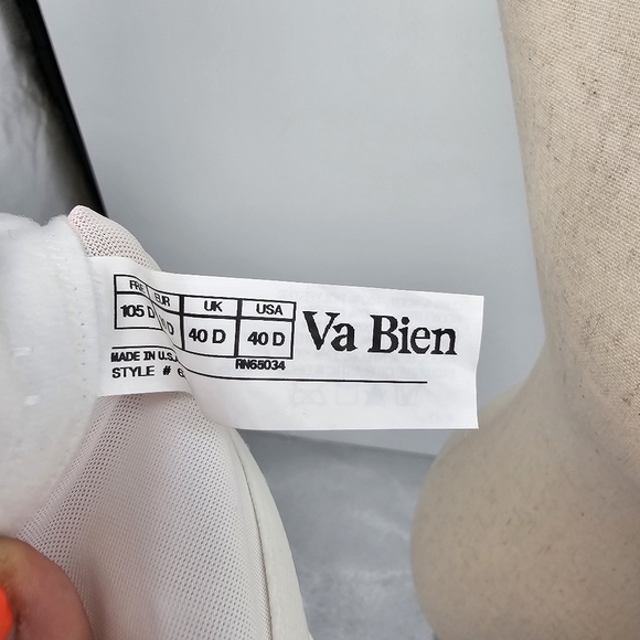 Va Bien 6363 Strapless Plunge Backless Bustier 40D white - Picture 8 of 11